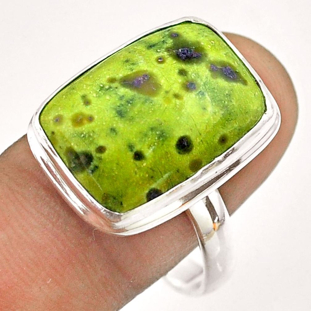 13.36cts solitaire atlantisite stichtite-serpentine silver ring size 11 t54347