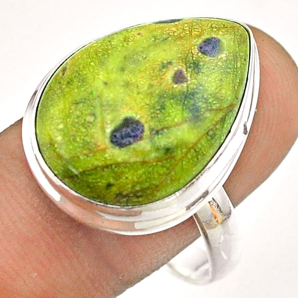 16.70cts solitaire atlantisite stichtite-serpentine silver ring size 11 t54354