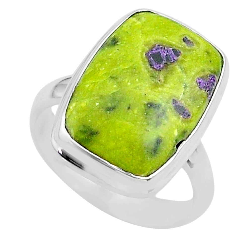 11.66cts solitaire atlantisite stichtite-serpentine silver ring size 7 t39038