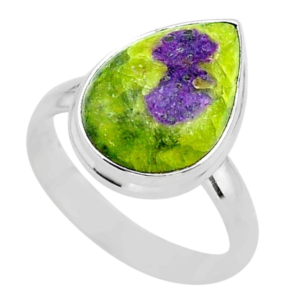 10.37cts solitaire atlantisite stichtite-serpentine silver ring size 9 t39056