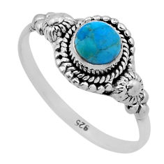 0.94cts solitaire blue arizona mohave turquoise 925 silver ring size 10.5 n47029