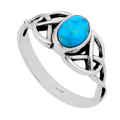 1.39cts solitaire blue arizona mohave turquoise 925 silver ring size 8.5 n54748