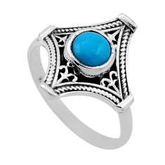 1.09cts solitaire blue arizona mohave turquoise 925 silver ring size 10 n46904
