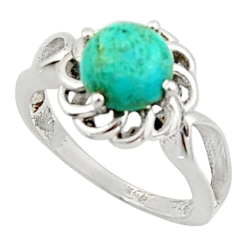 3.12cts solitaire blue arizona mohave turquoise 925 silver ring size 7 r40666