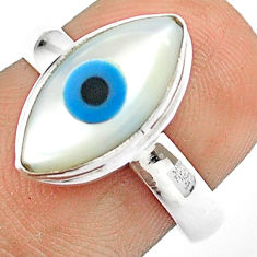 3.94cts solitaire blue evil eye talismans 925 sterling silver ring size 7 u26251