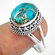 Clearance Sale- 5.06cts solitaire blue mojave turquoise 925 sterling silver ring size 8.5 u7325