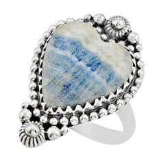 13.05cts solitaire blue scheelite (lapis lace onyx) silver ring size 8 y28230