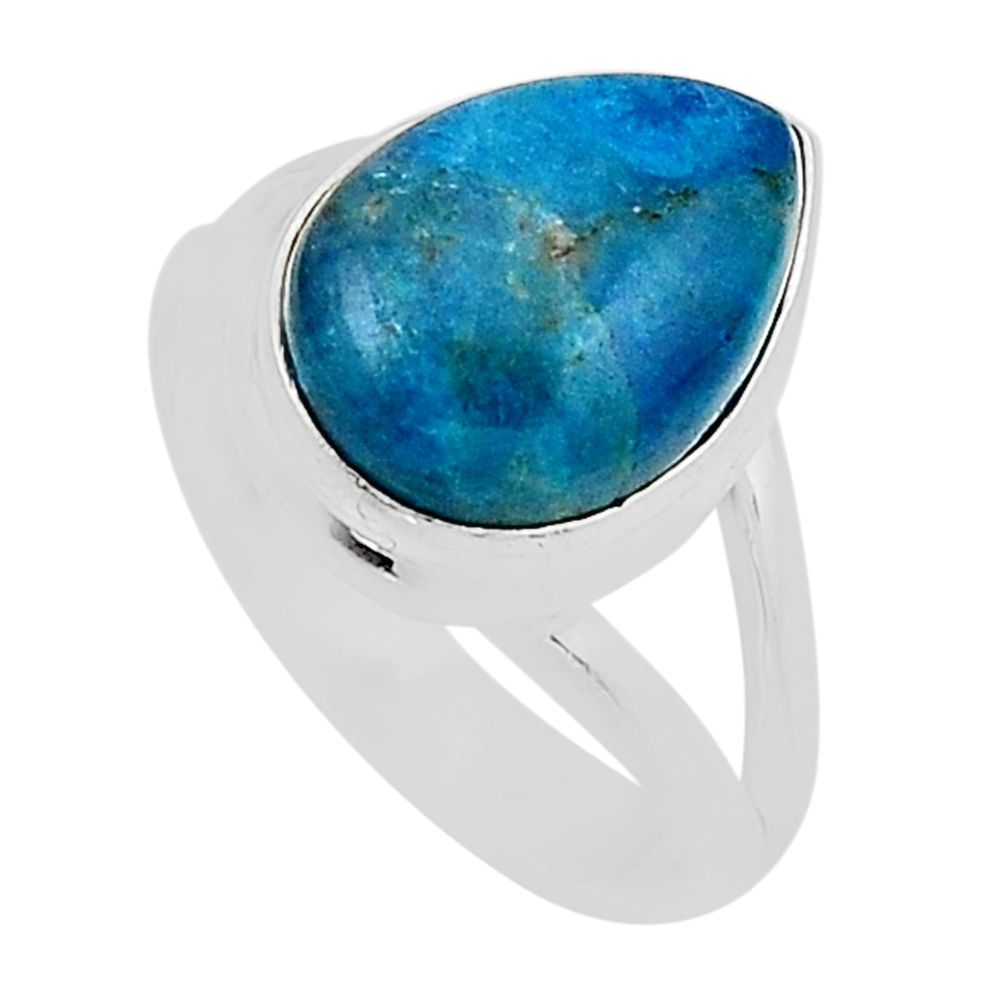 6.48cts solitaire blue smithsonite 925 sterling silver ring jewelry size 8 n4598