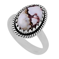 4.54cts solitaire bronze wild horse magnesite 925 silver ring size 6.5 n30622
