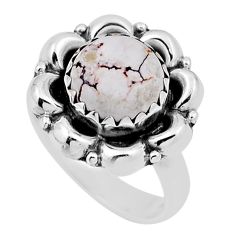 5.28cts solitaire bronze wild horse magnesite 925 silver ring size 6.5 n30637