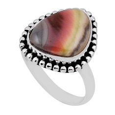 7.70cts solitaire brown imperial jasper fancy 925 silver ring size 7.5 n30166