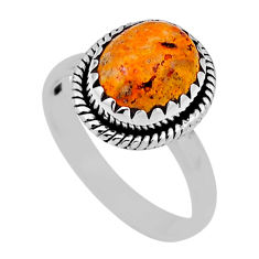 4.94cts solitaire bumble bee australian jasper 925 silver ring size 8.5 n30595