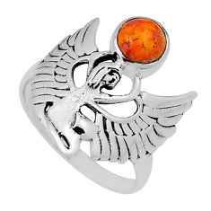 1.11cts solitaire bumble bee australian jasper silver angel ring size 8 n33800