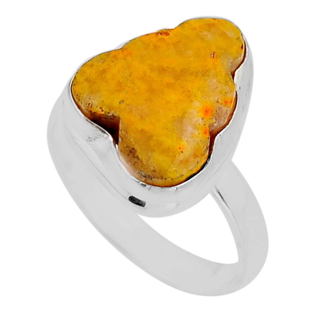 8.84cts solitaire bumble bee australian jasper silver clouds ring size 8 y96286