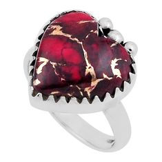 8.69cts solitaire dahlia rose 925 sterling silver heart ring size 6.5 n32315