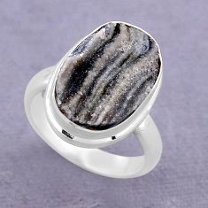 11.91cts solitaire desert druzy (chalcedony rose) 925 silver ring size 8 y88058