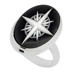 9.98cts solitaire dharma wheel cameo 925 sterling silver ring size 6.5 y49625