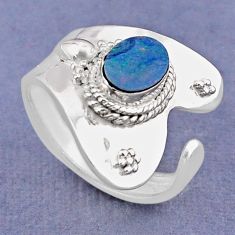 1.74cts solitaire doublet opal australian silver adjustable ring size 6.5 y46380