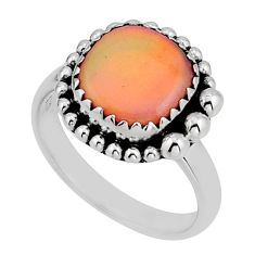 2.44cts solitaire fine volcano aurora opal cushion 925 silver ring size 8 y81856
