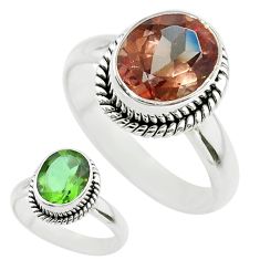 4.22cts solitaire green alexandrite (lab) 925 sterling silver ring size 8 t57014