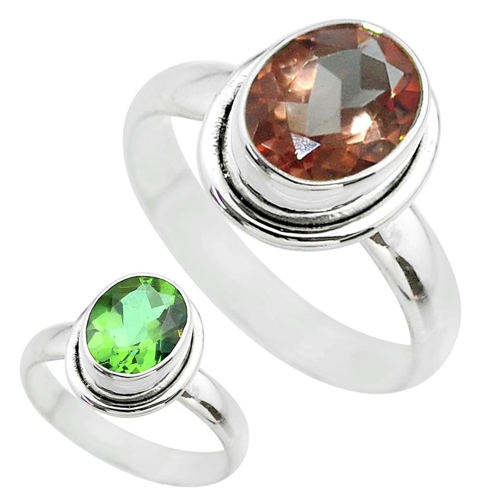 4.22cts solitaire green alexandrite (lab) 925 sterling silver ring size 9 t56921