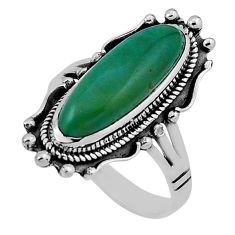 6.12cts solitaire green arizona mohave turquoise 925 silver ring size 9.5 n35353