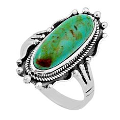 6.12cts solitaire green arizona mohave turquoise 925 silver ring size 9.5 n35359