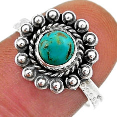 1.00cts solitaire green arizona mohave turquoise 925 silver ring size 6.5 n41251