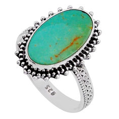 6.88cts solitaire green arizona mohave turquoise 925 silver ring size 8.5 n51838
