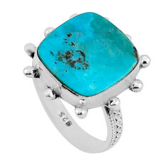 8.31cts solitaire green arizona mohave turquoise 925 silver ring size 7.5 n52103