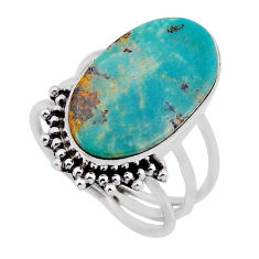 8.37cts solitaire green arizona mohave turquoise 925 silver ring size 6.5 n53571