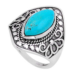 5.53cts solitaire green arizona mohave turquoise 925 silver ring size 6 n54222