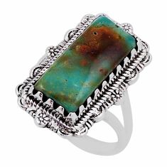 7.29cts solitaire green arizona mohave turquoise 925 silver ring size 7 n35524