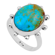 8.68cts solitaire green arizona mohave turquoise 925 silver ring size 7 n52772