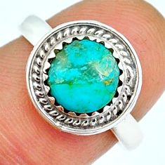 3.26cts solitaire green arizona mohave turquoise 925 silver ring size 7 y4838