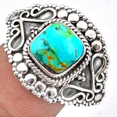 3.16cts solitaire green arizona mohave turquoise 925 silver ring size 8 t94034