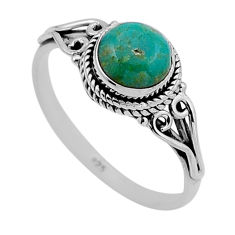 2.96cts solitaire green arizona mohave turquoise 925 silver ring size 9 n52891