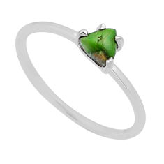 0.64cts solitaire green arizona mohave turquoise 925 silver ring size 9 n53107