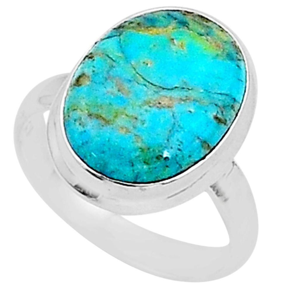 10.29cts solitaire green arizona mohave turquoise 925 silver ring size 9 t1572