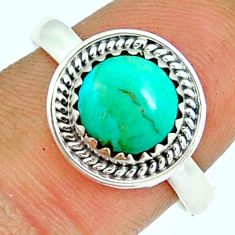 3.13cts solitaire green arizona mohave turquoise 925 silver ring size 9 y4848