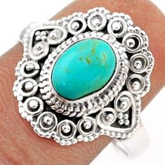 2.01cts solitaire green arizona mohave turquoise 925 silver ring size 9.5 t81847