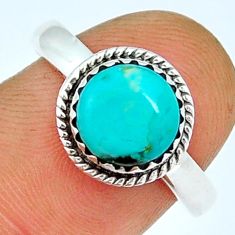 3.05cts solitaire green arizona mohave turquoise 925 silver ring size 7.5 y4806