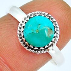 3.05cts solitaire green arizona mohave turquoise 925 silver ring size 9.5 y4818