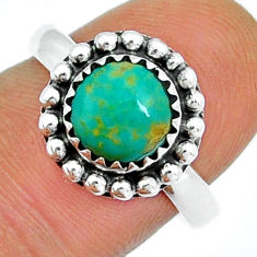 3.14cts solitaire green arizona mohave turquoise 925 silver ring size 7.5 y4888