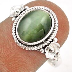 3.70cts solitaire green cats eye 925 sterling silver ring jewelry size 8 t87510