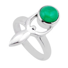 2.51cts solitaire green chalcedony 925 silver spirit healer ring size 6.5 n53903