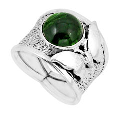 5.30cts solitaire green chrome diopside silver butterfly ring size 7.5 y56479