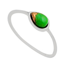 0.93cts solitaire green copper turquoise 925 sterling silver ring size 7 y94393