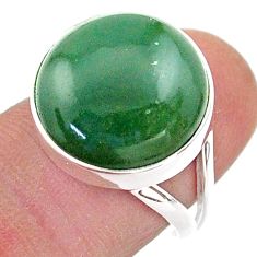12.55cts solitaire green jade 925 sterling silver ring jewelry size 7.5 t62986