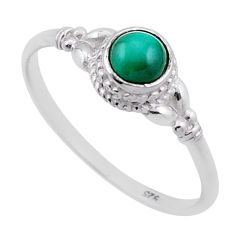 0.64cts solitaire green malachite (pilot's stone) 925 silver ring size 9 n45530